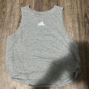 Grey adidas crop tank top
